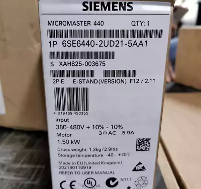 Buy New In Box Siemens 6SE6440-2UD21-5AA1 380V 1.5KW Inverter Drive • 302.10$