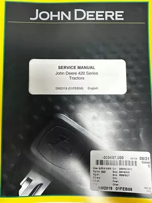 Buy John Deere 420 Series Tractor Service Manual SM2019 N-2 • 29.99$