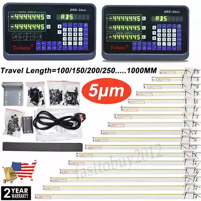 Buy 2/3 Axis Digital Readout Linear Scale DRO Display 5um For Bridgeport Mill Lathe • 54.47$
