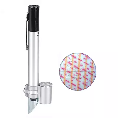 Buy 25X 50X Mini Pocket Jewelry Microscope Magnifier W/ Scale 2 LED Light Handheld • 15.16$