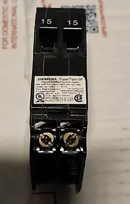 Buy Siemens Q1515 Type QT Tandem 15-Amp Single Pole 120-Volt Circuit Breaker  New  • 14.50$