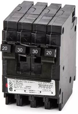 Buy Q22030CT Siemens Quad Circuit Breaker 2-1P20/2P30 NEW INVENTORY • 39.02$