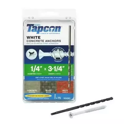 Buy Tapcon 1/4 In. X 3-1/4 In. White Ultrashield Phillips Flat-Head Concrete Anchors • 31.95$