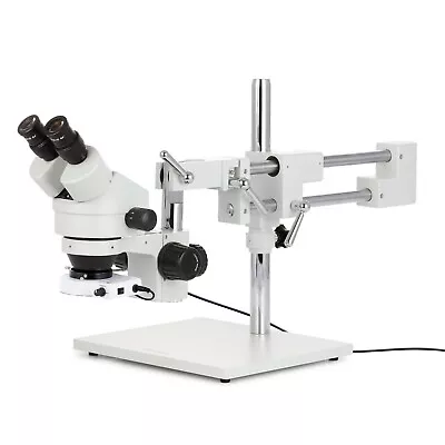 Buy AmScope 7X-45X Zoom Binocular Stereo Boom Microscope + 80 LED Ring Light • 476.99$