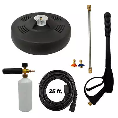 Buy 15  Surface Cleaner, 25  Hose, Nozzle, Foam Lance And 4000PSI Gun And Wand Kit • 133.81$