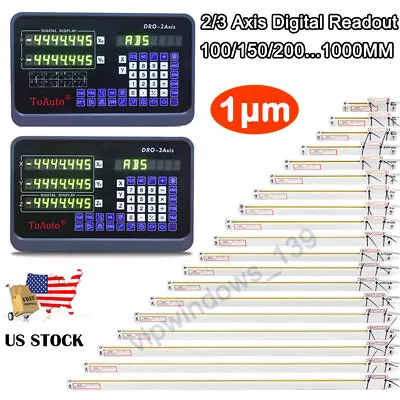 Buy 1um Linear Scale High Precision DRO Digital Readout Glass Scales CNC Lathe Mill • 66.81$