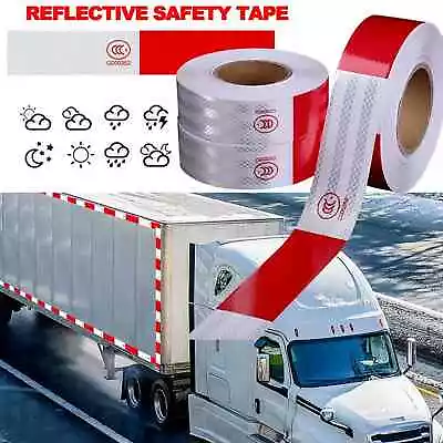 Buy Reflective Trailer Tape Red White Truck Warning Tape Conspicuity Sign Safety Car • 12.49$
