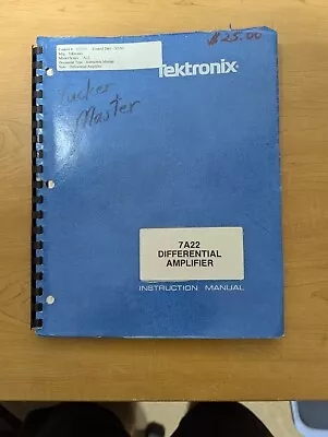 Buy Tektronix 7A22 Differential Amplifier Plug-In Instruction/Servie Manual • 30$