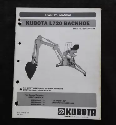 Buy 1970s KUBOTA B6100 B7100 TRACTOR  L720 BACKHOE  OPERATOR PARTS CATALOG MANUAL • 24.26$