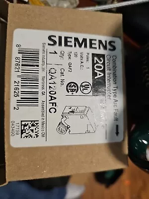 Buy New Circuit Breaker Siemens QA120AFC  20 Amp 1 Pole 120V   AFCI • 60$