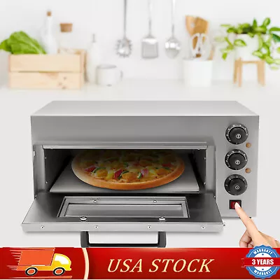 Buy Electric 1.5kw Pizza Oven Stainless Steel Ceramic Stone Fire Stone Oven 1 Layer • 154.62$