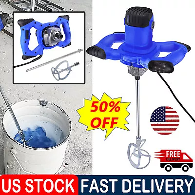Buy 240V Electric Plaster Paddle Mixer Drill Mortar Cement Stirrer Whisk 6 Gear • 45.32$