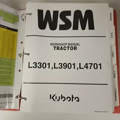 Buy Kubota L3301 L3901 L4701 Workshop Manual ORIGINAL OEM • 69.99$
