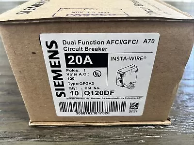 Buy Lot Of 10- Siemens Q120df 20a Dual Function Afci/gfci (with Pigtail Wire) New • 425$