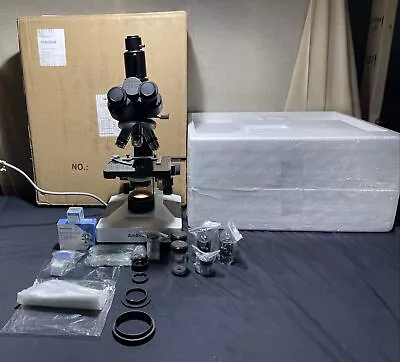 Buy AmScope T490 Series Simul-Focal Biological Trinocular Compound Microscope • 350$