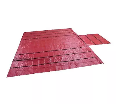 Buy RED Superlight 14oz Flatbed Trailer Lumber Steel Tarp 24x27 (8' Drop) • 389.99$