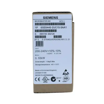Buy New Siemens MICROMASTER440 Without Filter 6SE6440-2UC15-5AA1 6SE6 440-2UC15-5AA1 • 374.52$