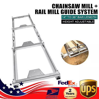 Buy 14  - 36  9ft Log Chainsaw Mill Planking And Aluminum Rail Milling Guide System • 73.01$