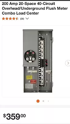 Buy Siemens MC2040B1200EFC 20 Space 40 Circuit 200 Amp Flush Mount Meter Main Combo • 259.99$