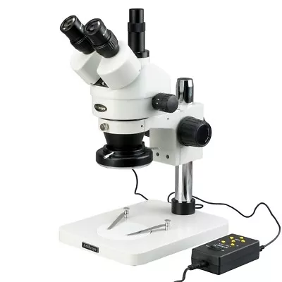 Buy AmScope 7X-90X Trinocular Inspection Zoom Stereo Microscope With 144-LED 4-Zone • 486.99$