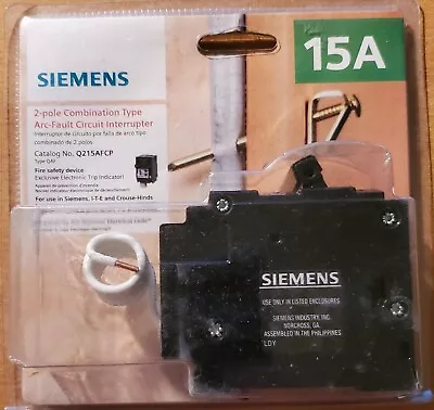 Buy Siemens Q215AFCP 2 Pole 120 Volt Combination Arc Fault Circuit Interrupter • 79.95$