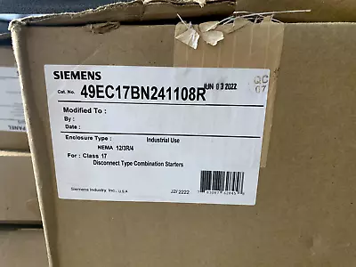 Buy Siemens 49EC17BN241108R Combination Starter Enclosure Kit • 449.99$