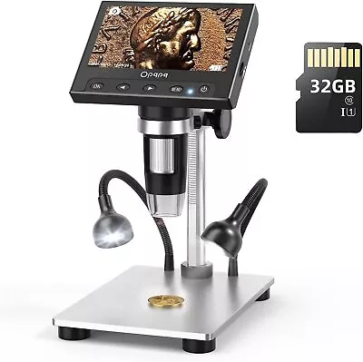Buy 4.3 In LCD Digital Microscope Camera Coin Microscope 1000X 12MP For Collector • 48.19$