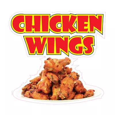 Buy Food Truck Decals Chicken Wings Restaurant & Food Concession Sign Brown • 11.99$