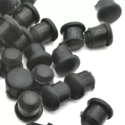 Buy 6mm  Rubber Hole Plugs Black Push In Stem Bumper   Lot Of 50 Per Package • 24.91$