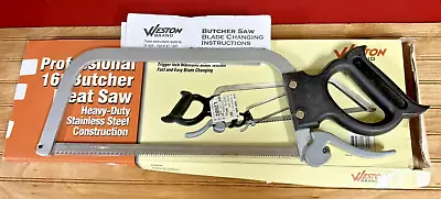 Buy Weston Butcher Meat And Bone Saw 16  Professional Stainless Steel Frame + Blade • 32.99$