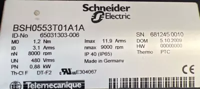 Buy Schneider Electric BSH0553T01A1A Servo Motor  ID-No 65031303-006 • 49.95$