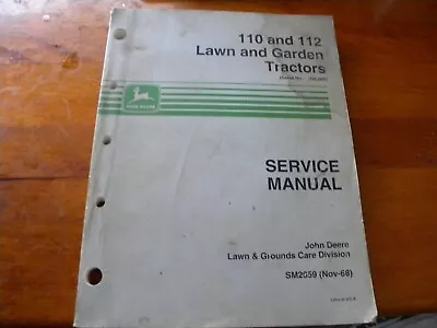 Buy John Deere 110 112 Lawn Garden Tractors Service Manual SM2059 • 24.99$