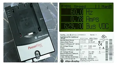 Buy Allen-Bradley PowerFlex 70 20AD2P1A0AYNNNC0 Ser. A 1HP FRN 5.001 • 449.99$
