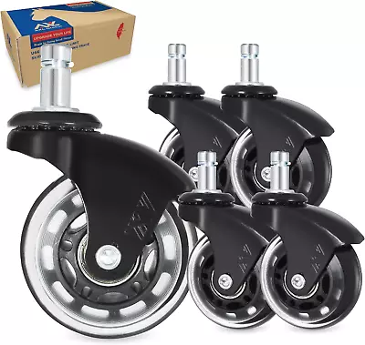 Buy Office Chair Wheels Replacement For Scratch Free, Safe For Hardwood Floors And C • 34.01$