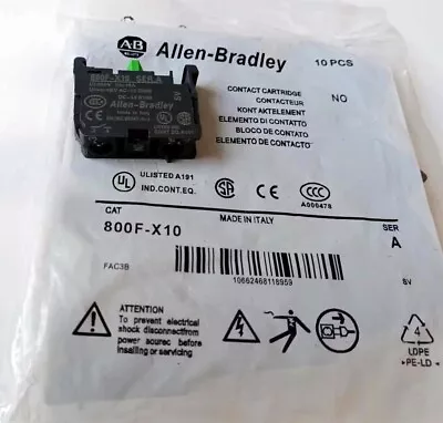 Buy 10PC Allen-Bradley 800F-X10 Contact Block 800FX10 • 87.48$