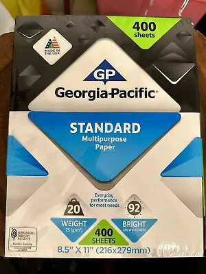 Buy GEORGIA-PACIFIC COPY PRINTING PAPER LETTER 8.5 X 11 BRIGHT WHITE 400 Sheets • 19.99$