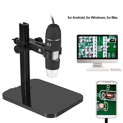 Buy 8LED 1000X USB Digital Microscope Endoscope Magnifier Camera W/ Stand Black D5E5 • 17.83$