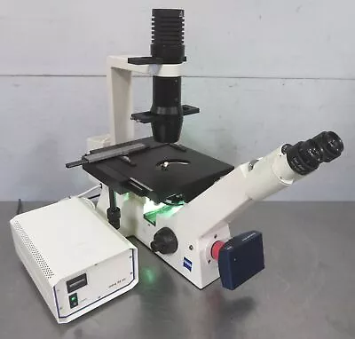 Buy C189945 Zeiss Axiovert 40 CFL Inverted Microscope HBO50 AxioCam MRm 10X/20X/40X • 500$