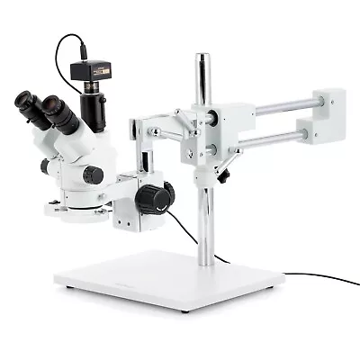 Buy Amscope 7X-45X Simul-Focal Boom Stereo Zoom Microscope+10MP Camera+Floures Light • 802.99$