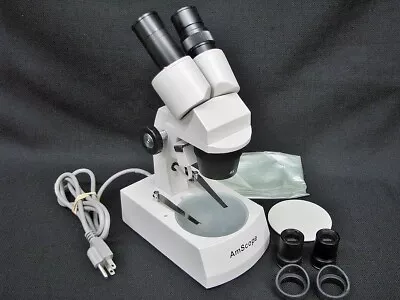 Buy New AmScope 5X-10X Binocular Stereo Microscope With Halogen Light • 139$