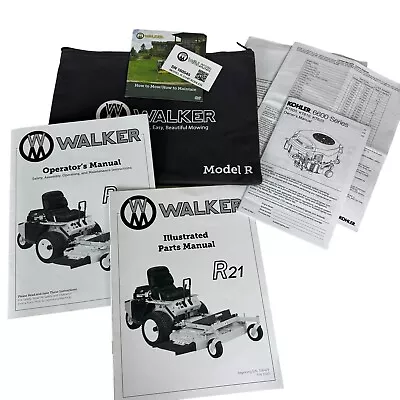 Buy Walker Mower 2019 Model R 21 Operator & Illustrated Parts Manuals With Pouch • 22$