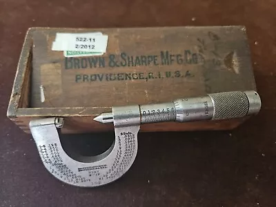 Buy Brown & Sharpe Screw Thread Micrometer In Wood Slide Top Box        Lot W • 34.99$