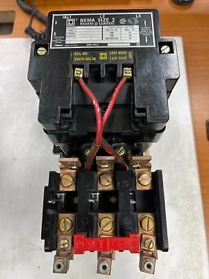 Buy 👀 Square D Size 3 Motor Starter 600 Vac 50 Hp 120 Vac Coil 3 Phase 8536 Se01 • 170.99$