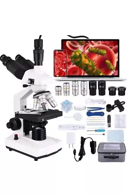 Buy Poothoh Trinocular Compound Microscope 40X-5000X Magnification SMX9543 • 94.99$