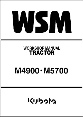 Buy M4900 M5700 Tractor Technical Workshop Repair Manual Fits KUBOTA P530 • 43.36$