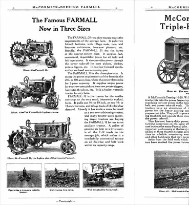 Buy 1928 International Harvester McCormick-Deering Tractor Plows Brochure – Reprint • 12.98$