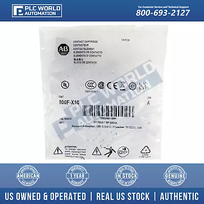 Buy Allen Bradley 800F-X10 Contact Block, 1 NO, 10 A, Screw, Pack Of 10,  New Sealed • 25$