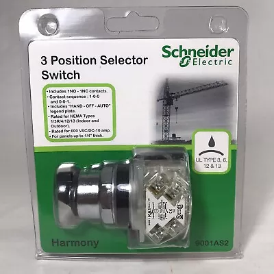 Buy Schneider 3 Position Selector Switch 9001AS2 Harmony 9001KS43B KA1 KN260 NEMA • 74.49$