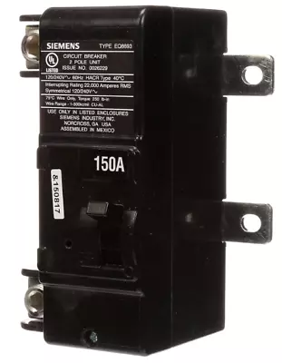 Buy Siemens MBK150A 150 Amp 2 Pole 120 Volt Circuit Breaker • 84.15$