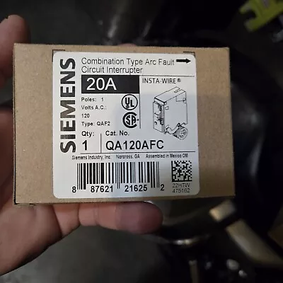 Buy Siemens QA120AFC Combination Type Arc Fault Cicuit Interrupter • 31.99$